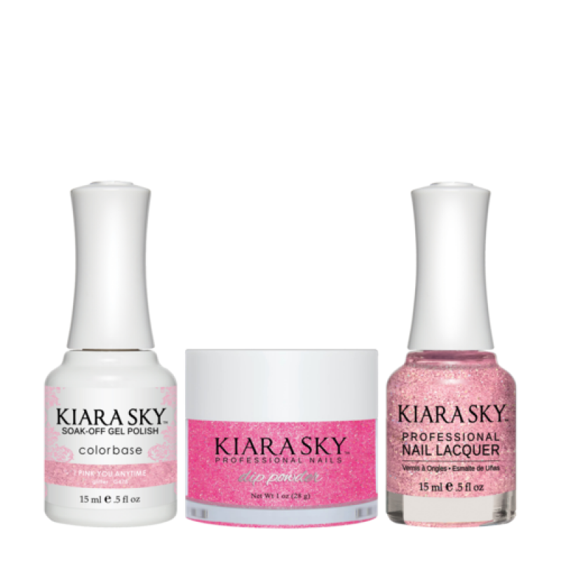 KIARA SKY 3in1 (Dipping Powder + Gel Polish + Nail Lacquer) - DGL 478, I-Pink-You-Anytime